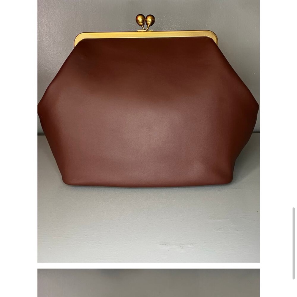 Coach Maple Brown Large Kisslock Frame Bag- BRAND NEW - Picture 3 of 6